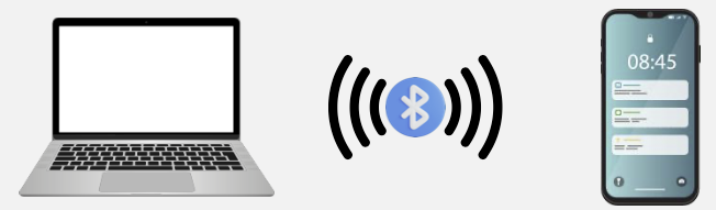 Laptop representing ad hoc wireless communication